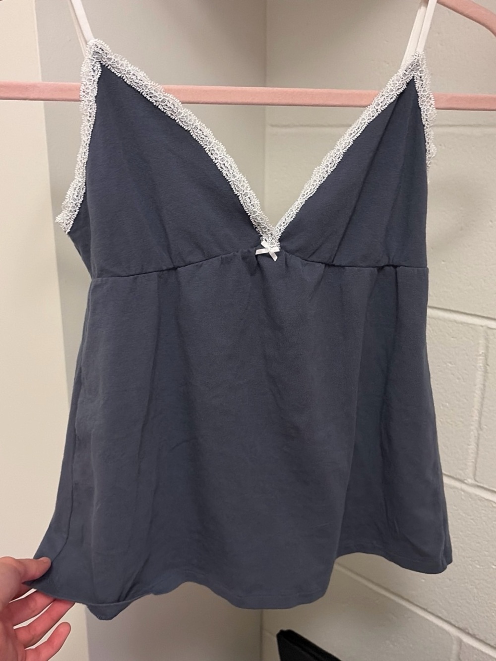 Brandy Melville Slate Blue Lace-Trim Cami